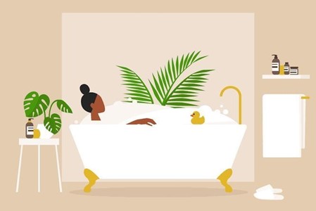 Bathing in Bath Tub
