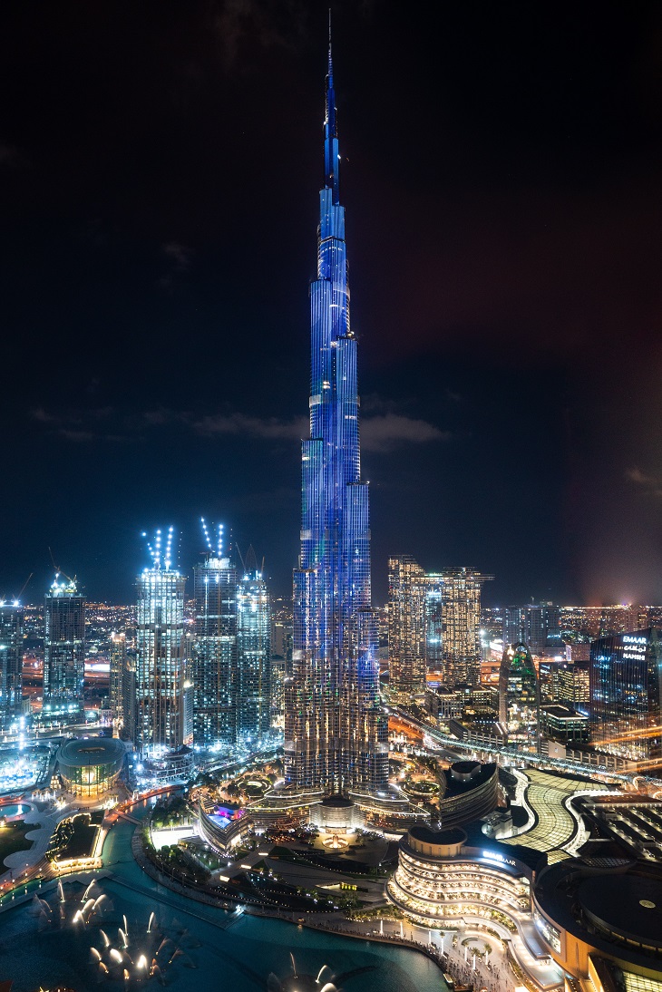Burj Khalifa Tower Night View