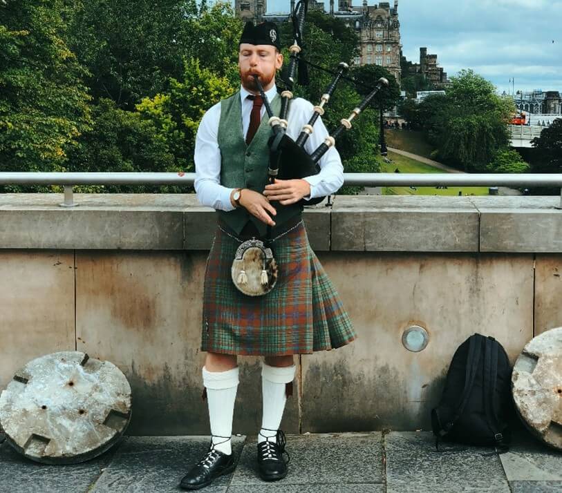 Man Wearing Scottish Kilt